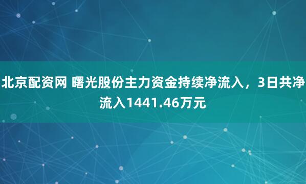 北京配资网 曙光股份主力资金持续净流入，3日共净流入1441.46万元
